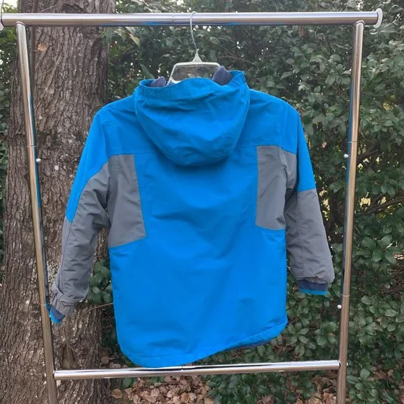Lands' End Blue & Gray Boys Squall Collection Insulated Waterproof Winter Jacket
